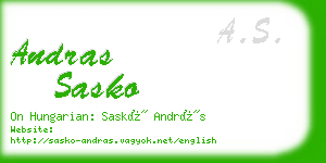 andras sasko business card